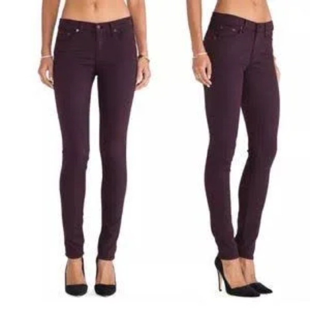 rag & bone skinny jeans / size 26 / distressed wine